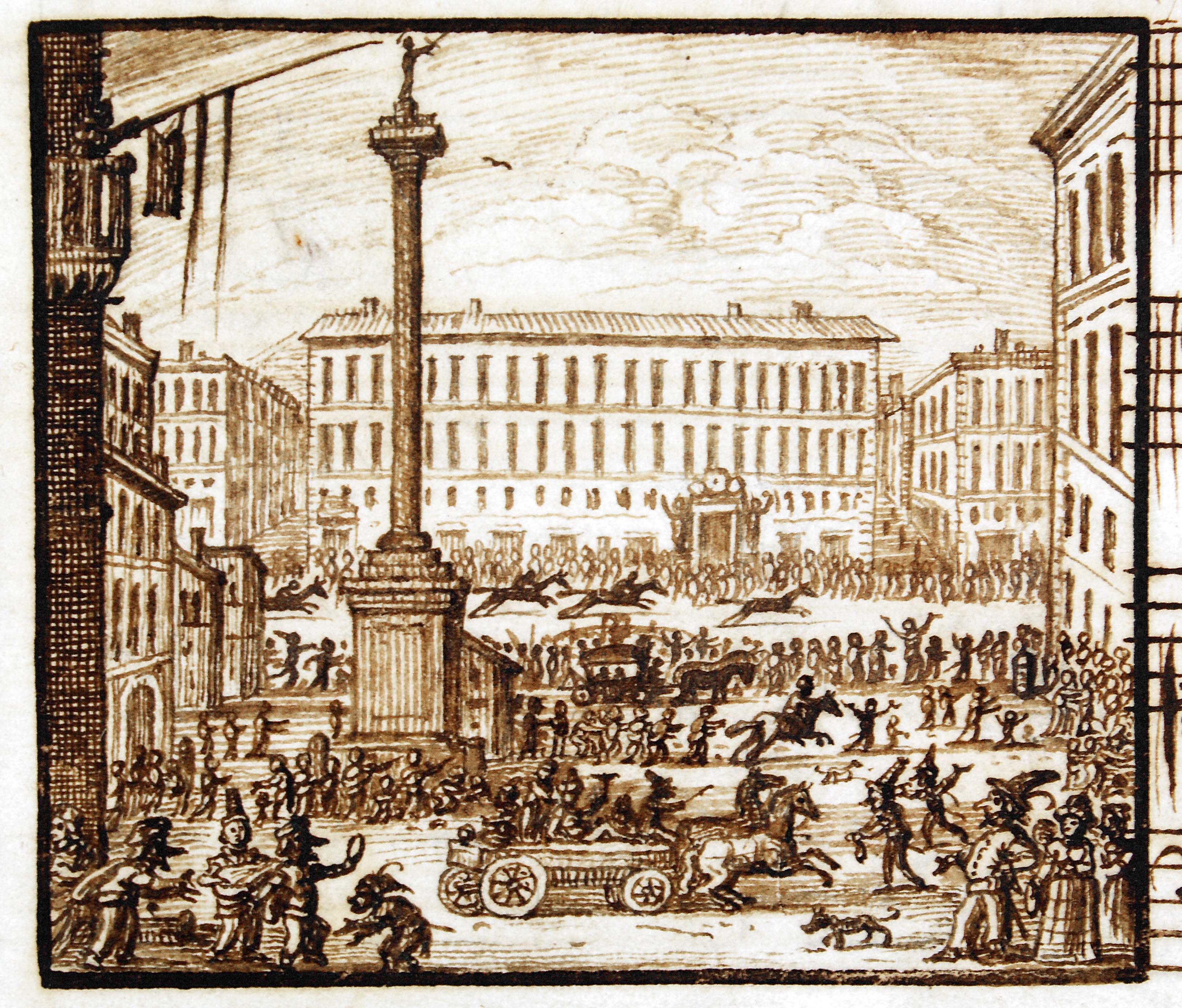 Piazza Colonna during Carnival
