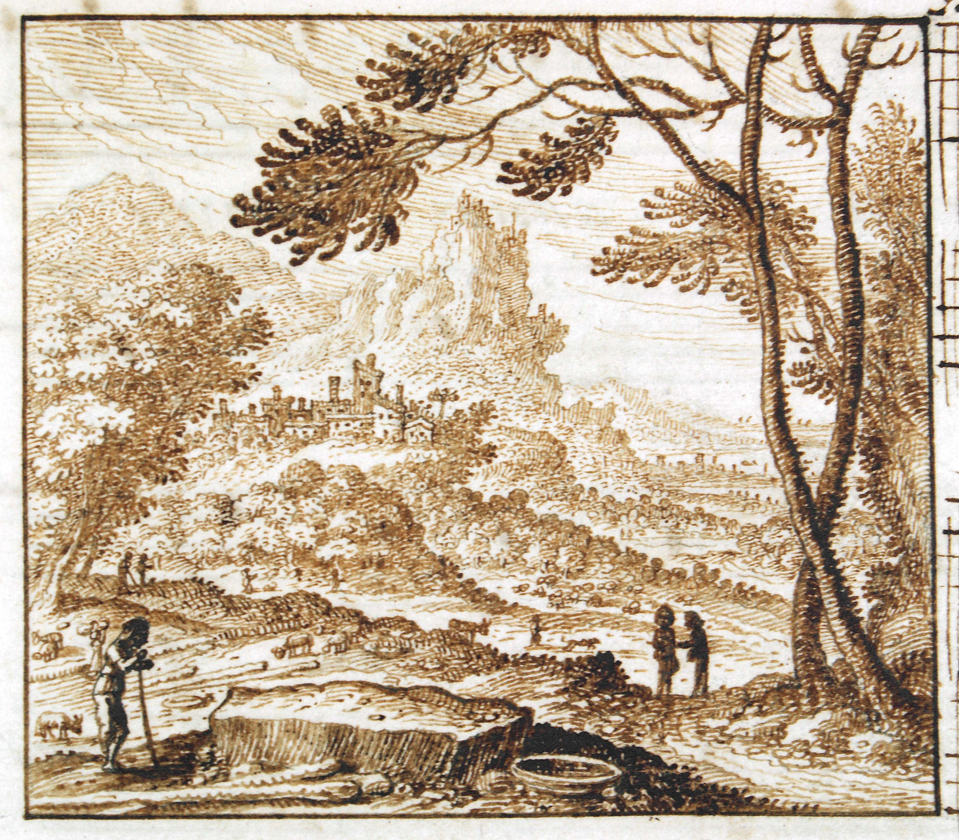 Landscape with resting shepherds