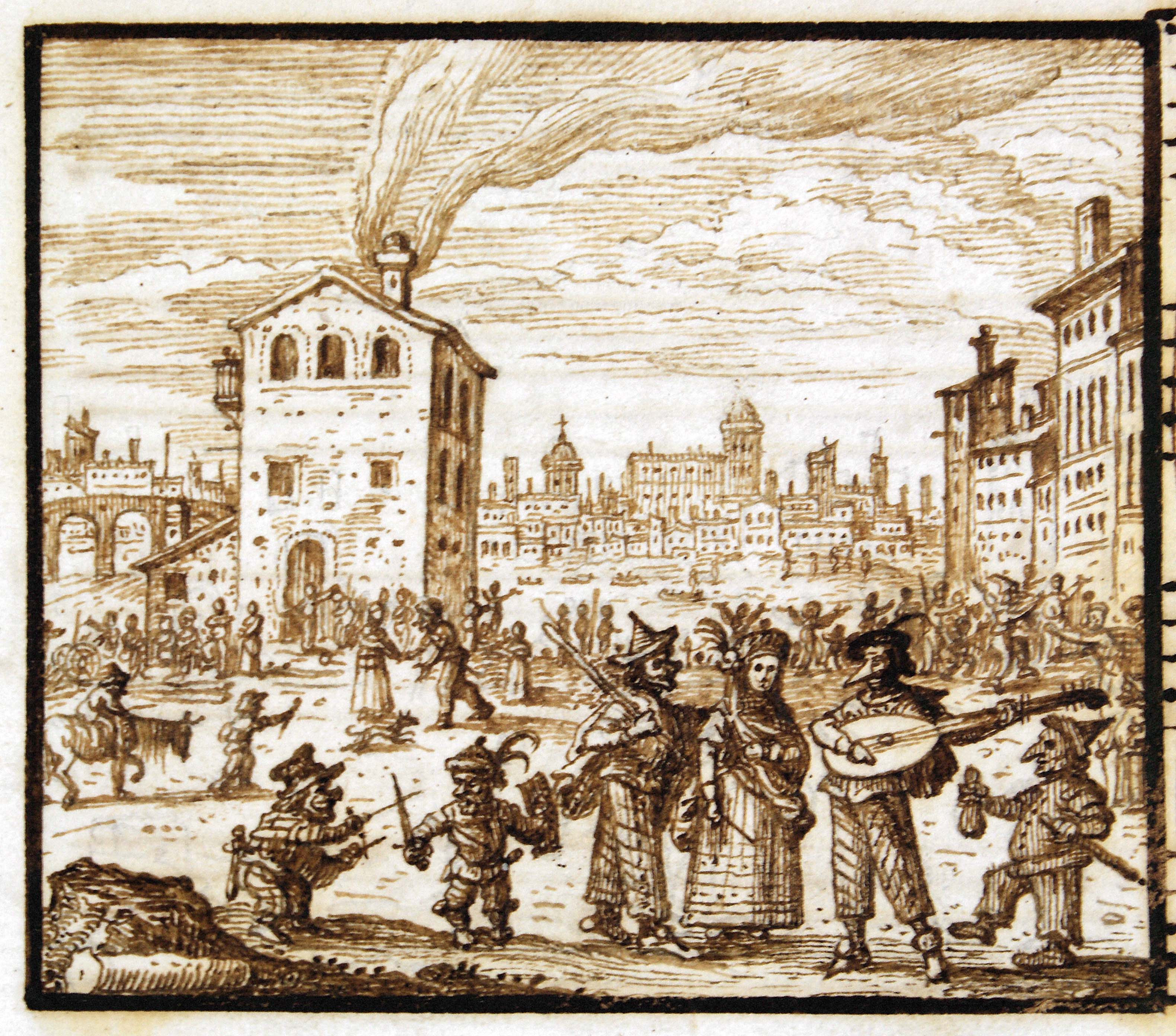 Carnival scene in a square